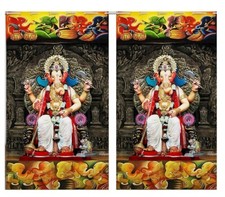 Lord Ganesha Digital Printed Curtains for Home Set of 2, Size: 4 x 7 Feet 