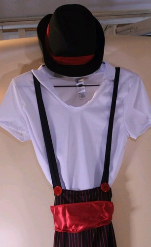 NEW 1920s Glam Gangster's Moll Ladies Fancy Dress Costume w/ Trousers & Hat - 第 9/10 張圖片