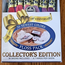 DMC Embroidery Floss 100th Anniversry Collector's Pack 36 Skeins Newest Colors