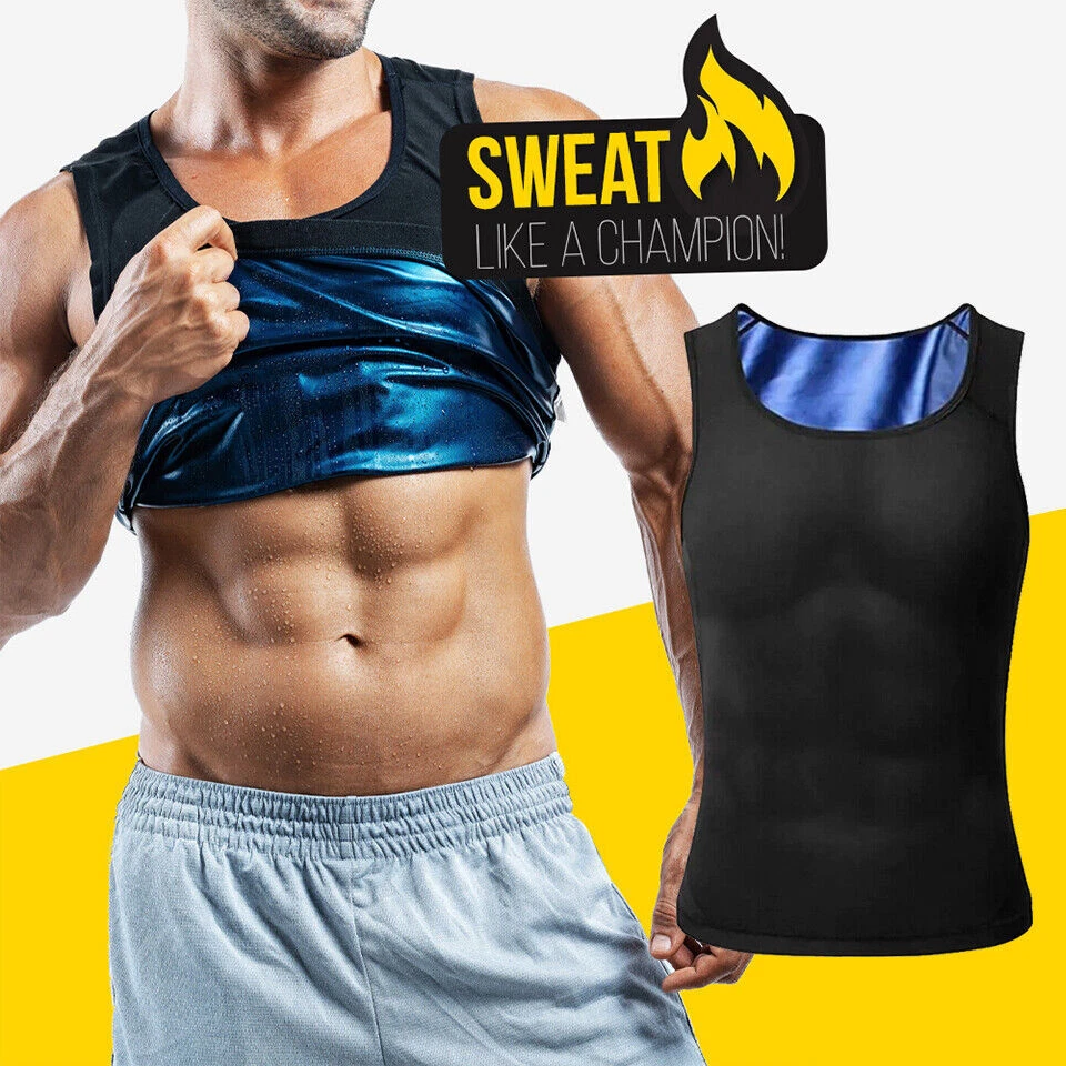 Men's Gynecomastia Compression Tank Top Sauna Sweat Vest Fitness Body  Shaper Gym