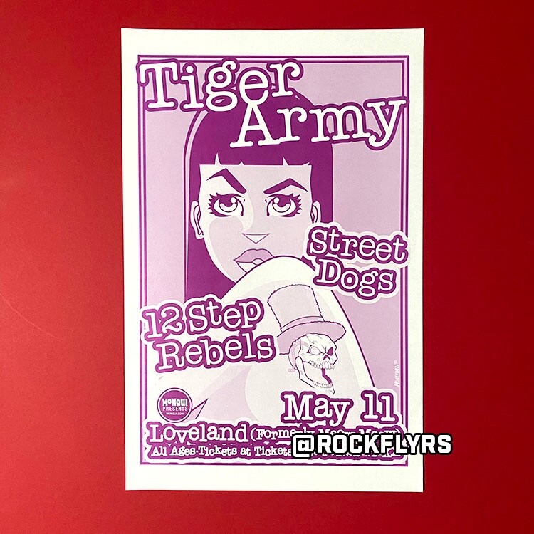Tiger Army 2005 Original 11x17 Concert Promo Street Poster. Portland Oregon