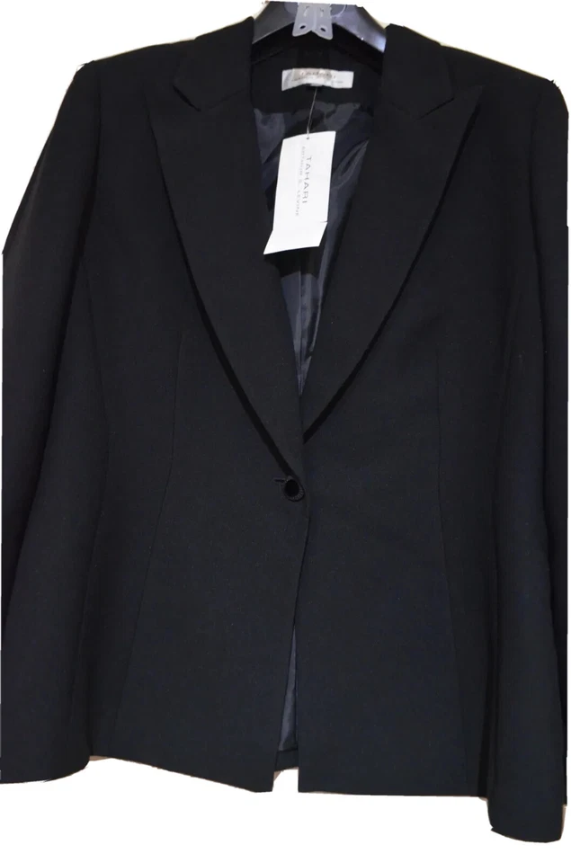 Tahari Arthur S. Levine Classic Elegant Tailored Black Suit Jacket UK 18 US 14 - Image 2 of 4