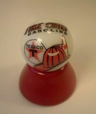 Texaco Fire Chief 1" Glass Logo Marble w/ Stand