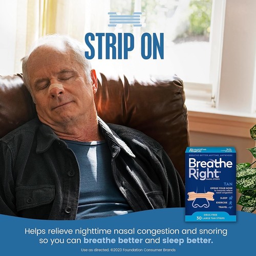 Breathe Right Nose Strips to Reduce Snoring and Relieve Nose Congestion 30 count - Picture 2 of 7