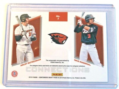 Panini Contenders 2019 baseball Adley Rutschman/Nick Madrigal Auto