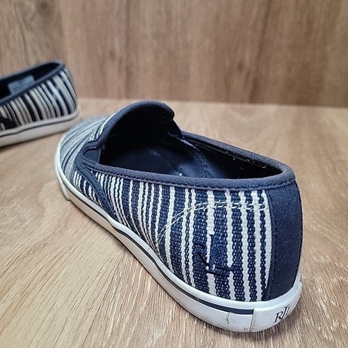 Lauren Ralph Lauren Womens Janis Deauville Stripe Slip On Shoes Blue Sz 8B Flats - Picture 14 of 21