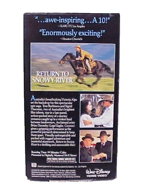WALT DISNEY RETURN TO SNOWY RIVER 699 VHS VIDEO TAPE MOVIE Foto 2 de 4