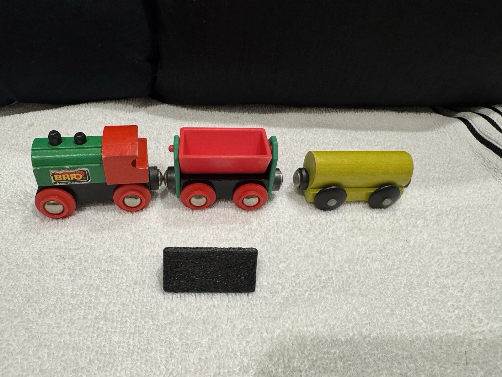 Vintage Brio Wooden Train Set with Coal Cars Made in Sweden