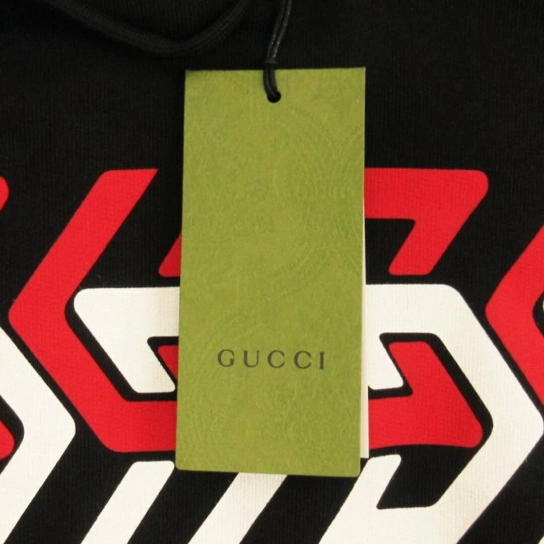 Felpa Gucci logo specchio felpa pullover pile 681210 nero XS AA usata cfba