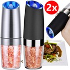 2x Profi Elektrische Salz und Pfeffermühle Set Schwerkraft Gewürzmühle Salzmühle