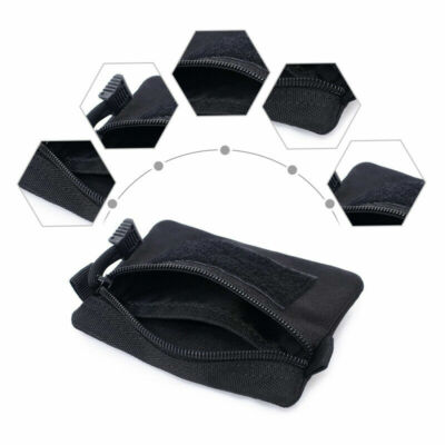 Black Tactical Military EDC Pouch Mini Key Coin Holder Men Small Purse Bag US