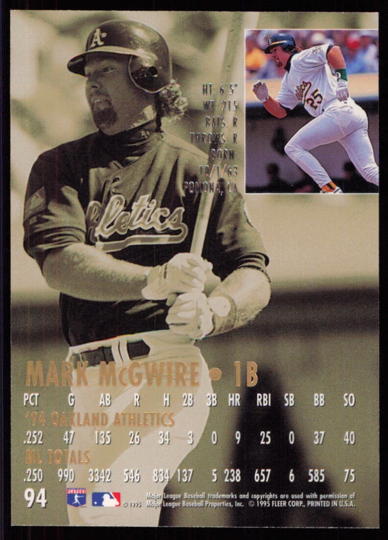 Mark McGwire マグワイヤOakland Athletics Mark McGwire Oakland Athletics 8x10 Photo #3010 | eBay