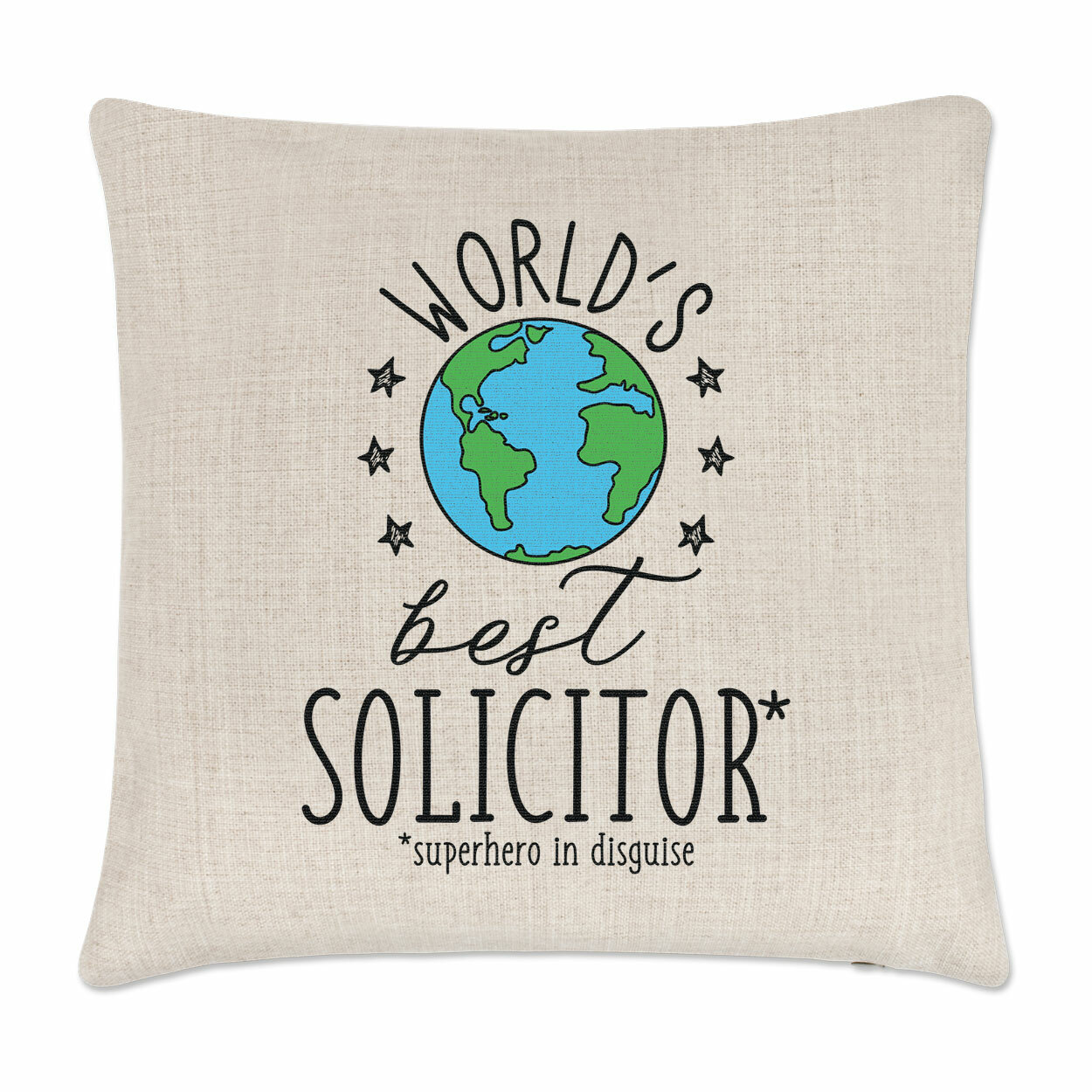 World's Best Solicitor Cushion Cover Pillow Funny Joke Favourite Lawyer Law