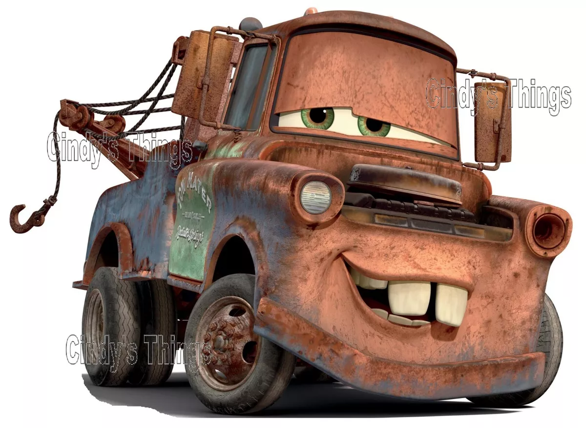 Tow Mater, The character Tow Mater from Cars hangs out of t…, tow mater