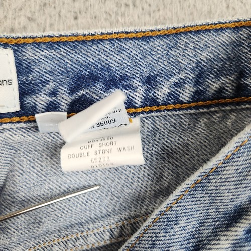 VTG Calvin Klein Denim Mom Shorts Womens 8 Blue Stone Wash High Rise 90s Cuffed - Picture 10 of 12