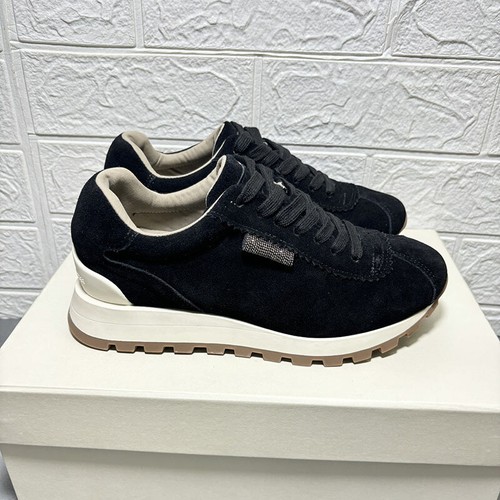 BrunelloCucinelli Cow Velvet Lace-up Low-top Casual Sneakers for Men and Women - Picture 11 of 40