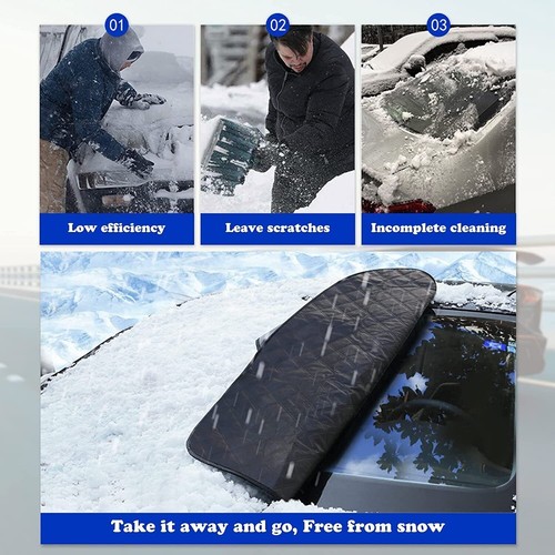 Magnetic Car Windscreen Cover Winter Ice Frost Shield Snow Protector Sun Shade - Picture 7 of 13