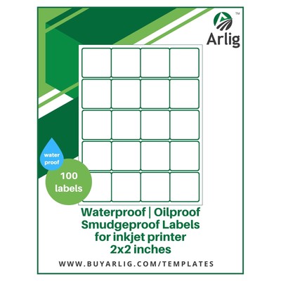 2x2 inch Square Waterproof Labels for Inkjet Printer | Labels for DIY Crafts ...