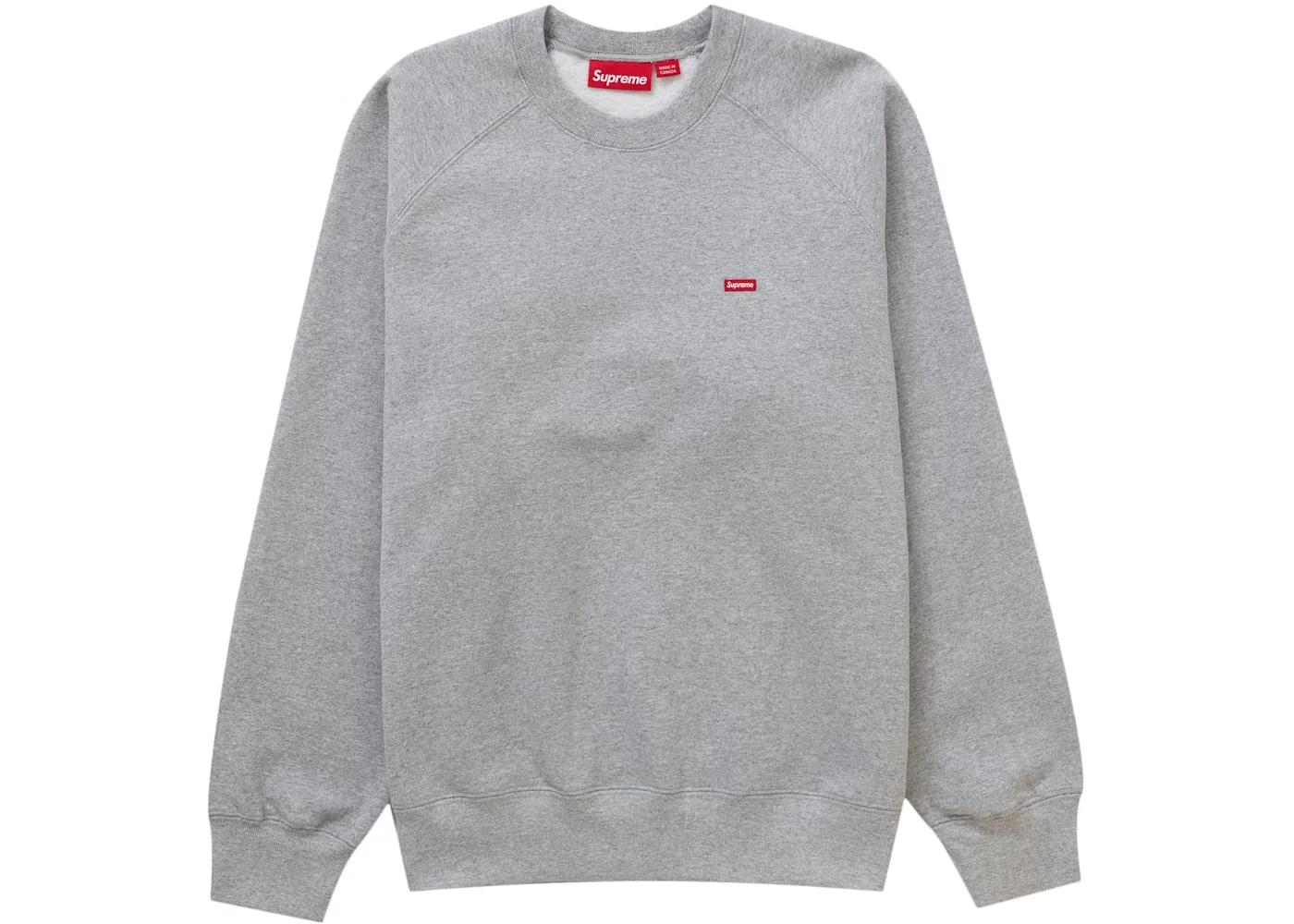 Sweat col rond Supreme petite boîte gris bruyère taille L