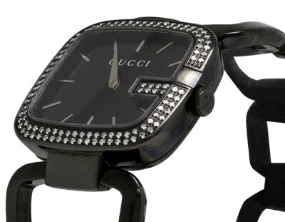 Ladies G-Gucci Black PVD Stainless Steel 30MM Black Dial YA125403