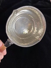 Moderne Silverplate Handmade Hammered Cup Dual Side Pour Server Lucite Handle