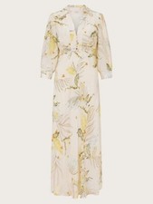 Monsoon cream leaf New size 24 Elise shirt midi dress wedding cruise