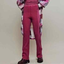 Free People FP One Marlo Thermal Pant Dreamy Mulberry Mid-Rise Waffle Medium NEW