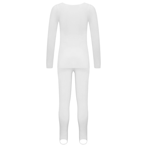 Kids Girls Dancewear Activewear Thermal Underwear Set Soft Long Sleeve Ballet - Picture 15 of 31