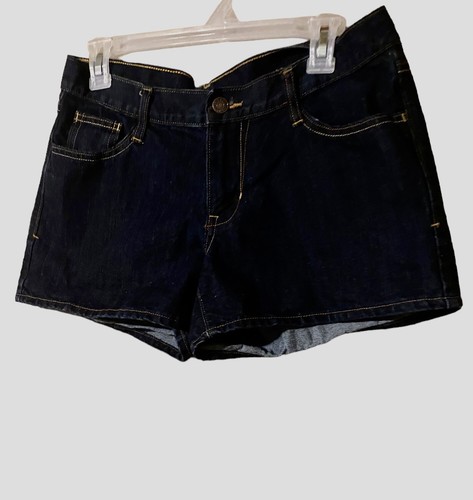 Old Navy blaue Jeansshorts Damengröße 8 Denim dunkle Waschung mittelhoher Bund bequem - Bild 16 von 19