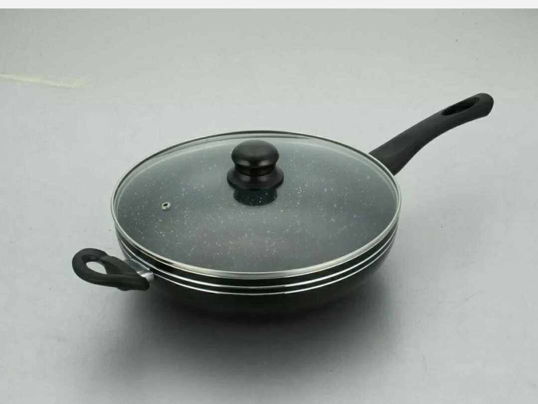 Non Stick Induction long handle wok with Glass Lid 30cm
Opens in a new window or tab