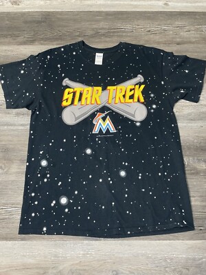 Y2K 2016 MLB Miami Marlins Star Trek CBS Studios AOP Promo Shirt L