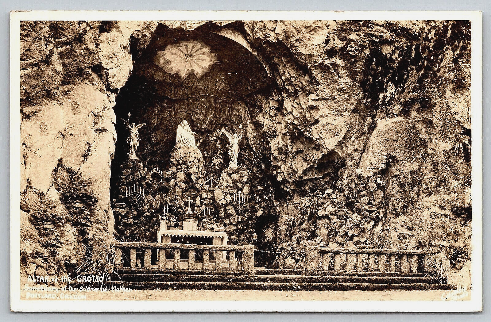 Portland OR-Oregon, Altar Of The Grotto Sanctuary Of Sorrowful Mother, Postcard