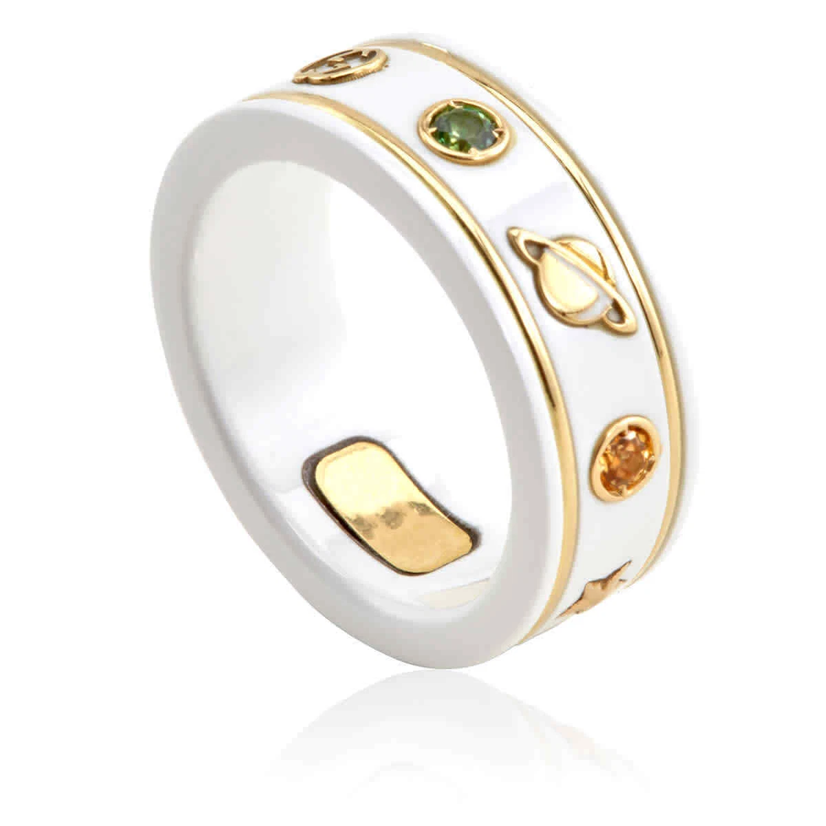 Gucci Icon Ring with Gemstones, Yellow Gold, Yellow Gold