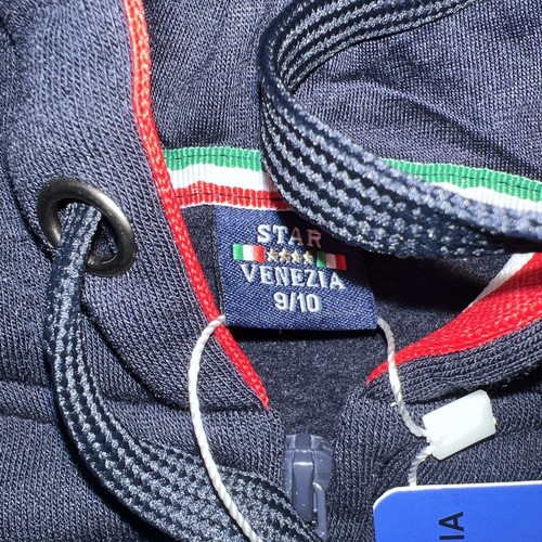 Italia Football Sweatshirt 9/10 Yrs STAR VENEZIA Full Zip Two Pocket sz3 - Picture 3 of 5