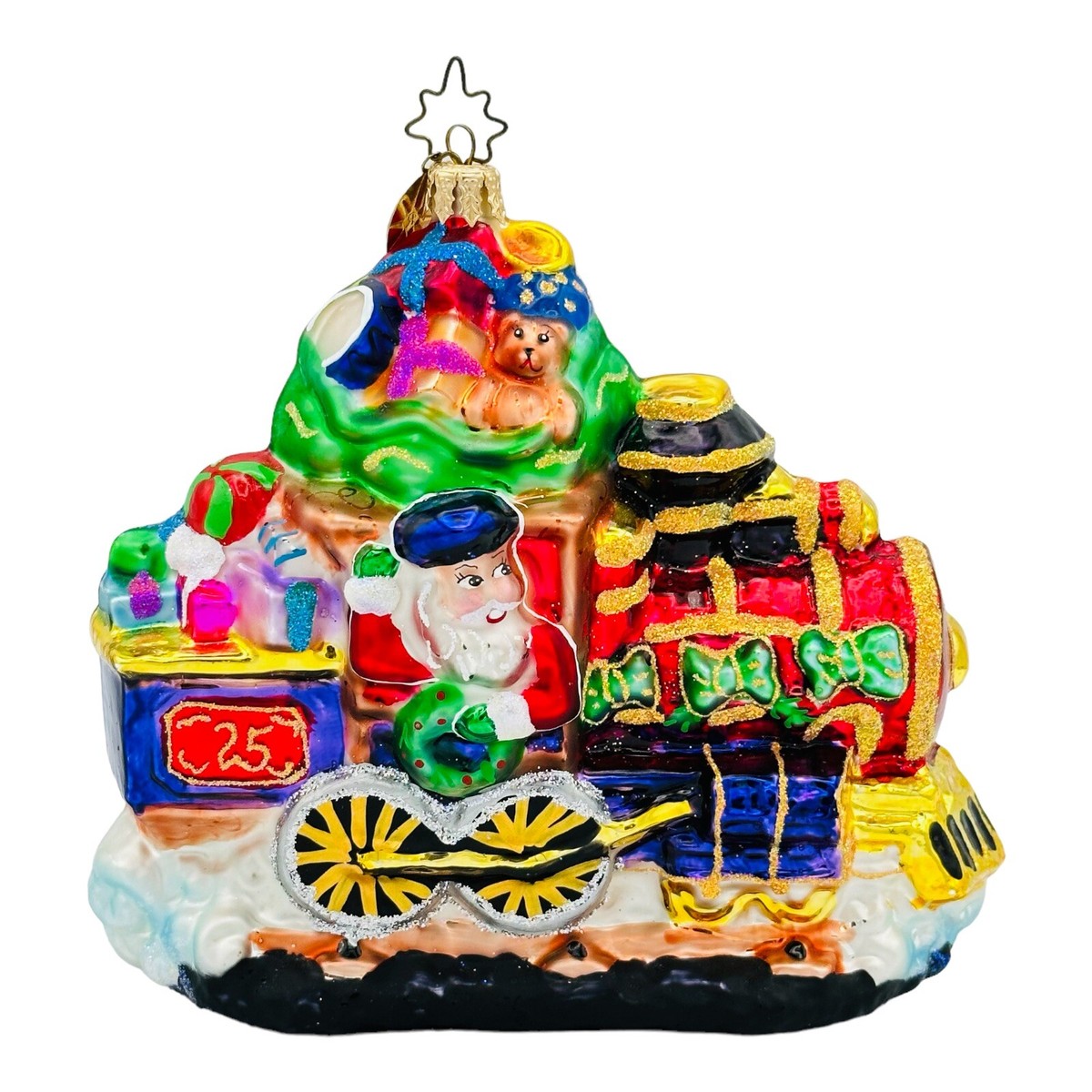 Christopher Radko All Welcome Santa's Train 25 Glass Christmas