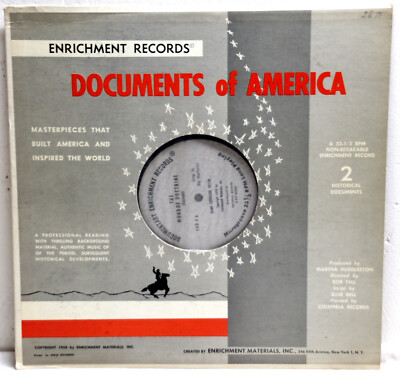 12'' Vinyl - Documents of America - THE MONROE DOCTRINE/ROOSEVELT´SFOUR FREEDOMS