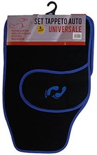 Tappeti Tappetini auto universali in feltro Set 4 pezzi Blu e Nero 6104