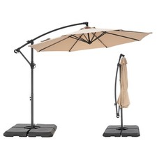 10ft Cantilever Patio Umbrella Outdoor Offset Hanging Market Umbrella w/ Base