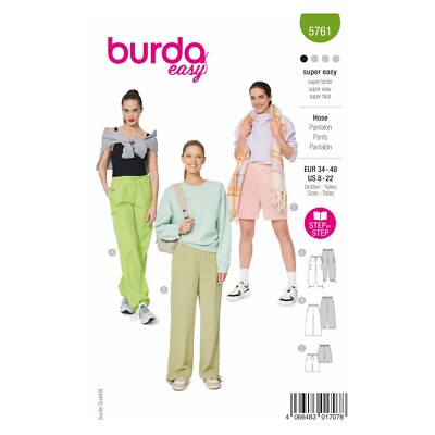 Burda Easy Schnittmuster Nr. 5761 - Hose - Cargohose - Marlenehose - Shorts