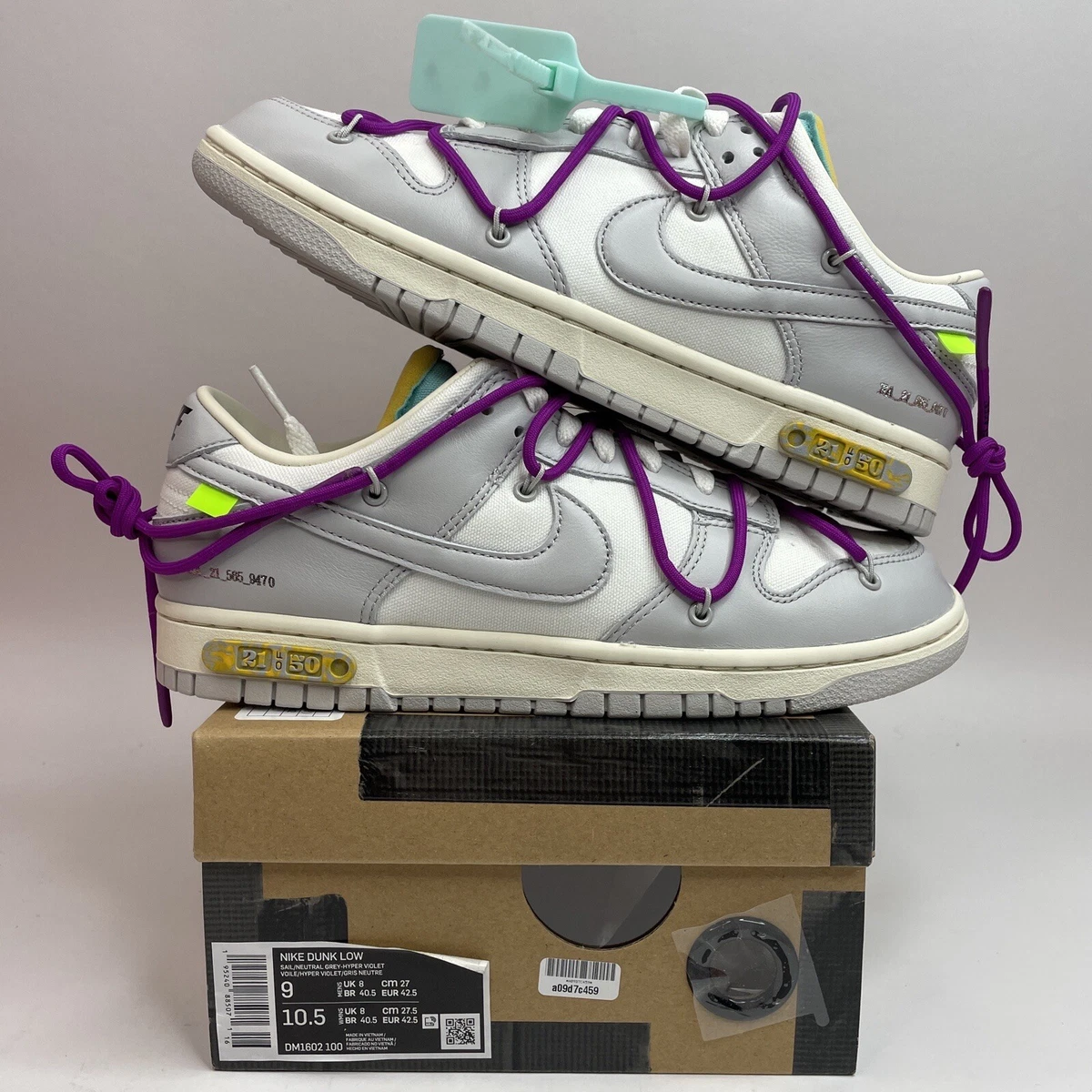 Off-White x Dunk Low 'Lot 21 of 50' DM1602-100