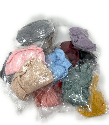 14-Pack Baby Bow Turban Hats – Soft Knit Headwraps in Assorted Colors - Picture 14 of 16