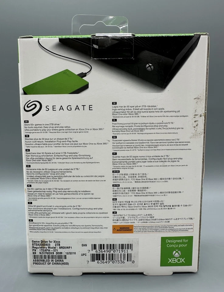 Seagate 2TB Game Drive for Xbox Portable Drive USB Model STEA2000403 Green NEW - Image 3 of 4