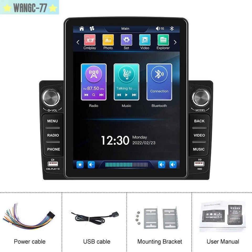 Reproductor de pantalla táctil estéreo radio coche FM doble Din Bluetooth Carplay Foto 2 de 4