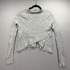 Free People Knit Sweater Women Medium Gray Li...