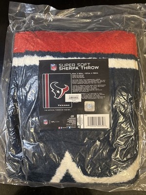 NFL Houston Texans 100% Super Soft Sherpa Throw Large 50'' X 60'' Blanket