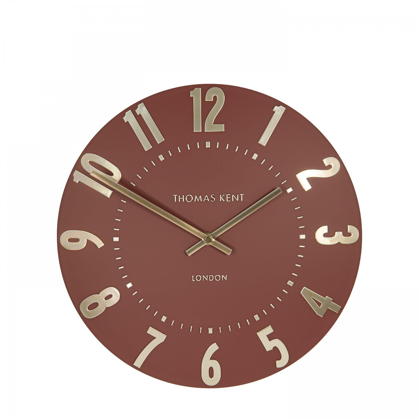12"" 30cm Mulberry Wall Clock Auburn Terracotta - Thomas Kent
