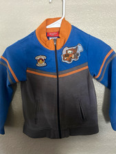 Disney Pixar Cars Mater Boys Full Zip Fleece Jacket Pockets Colorblock 5