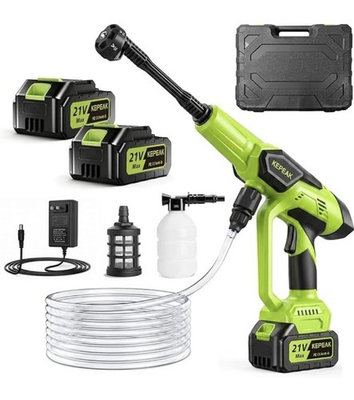 #ad KEPEAK Cordless Portable Washer 1450PSI Washer with 6 in 1 Nozzle amp; 2 Batteries $39.99