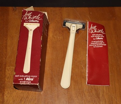 VTG JUST WHISTLE by GILLETTE w/ Orig. Box Self-Adjusting Razor Bakelite Handle