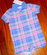 POLO RALPH LAUREN AUTHENTIC BABY BOYS BRAND NEW ORIGINAL ROMPER Size 6M, NWT